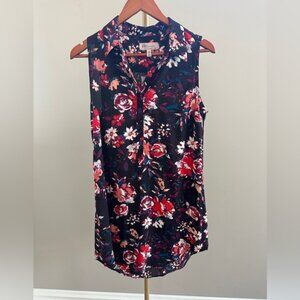 Philosophy Floral Sleeveless Collared Blouse NWT Women’s Size Medium Flowy